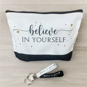 Believe in Yourself Cosmetics Case with Keychain Set